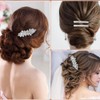 4 Pcs Rhinestone Hair Clips, Elegant Crystal Barrettes, Bridal Flower