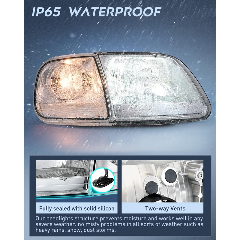 Nilight Headlight Assembly Compatible with 1997 1998 1999 2000 2001