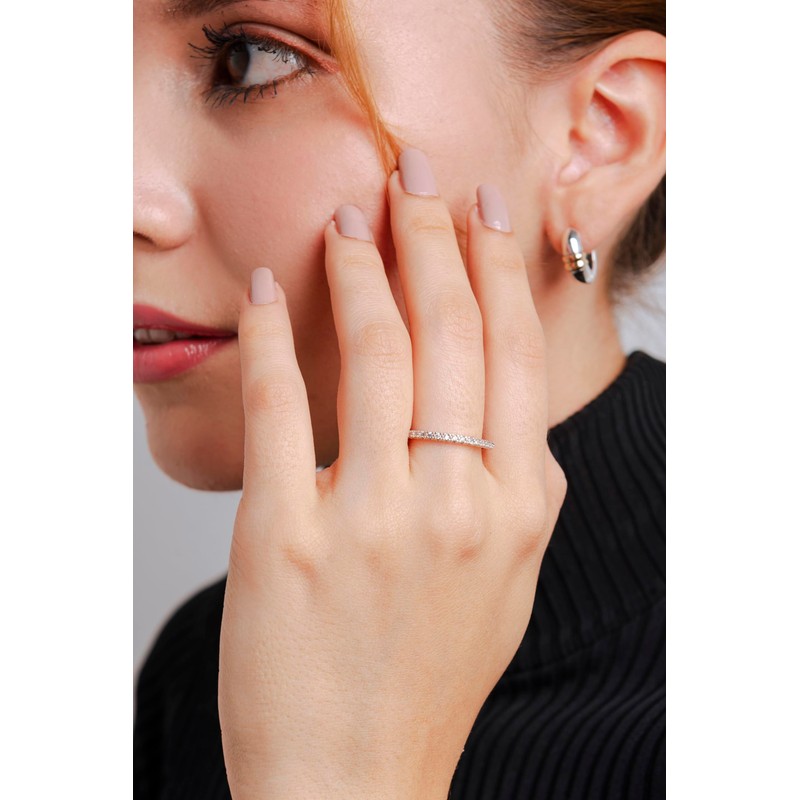 925 Sterling Silver Eternity Ring For Women | Simulated Diamond