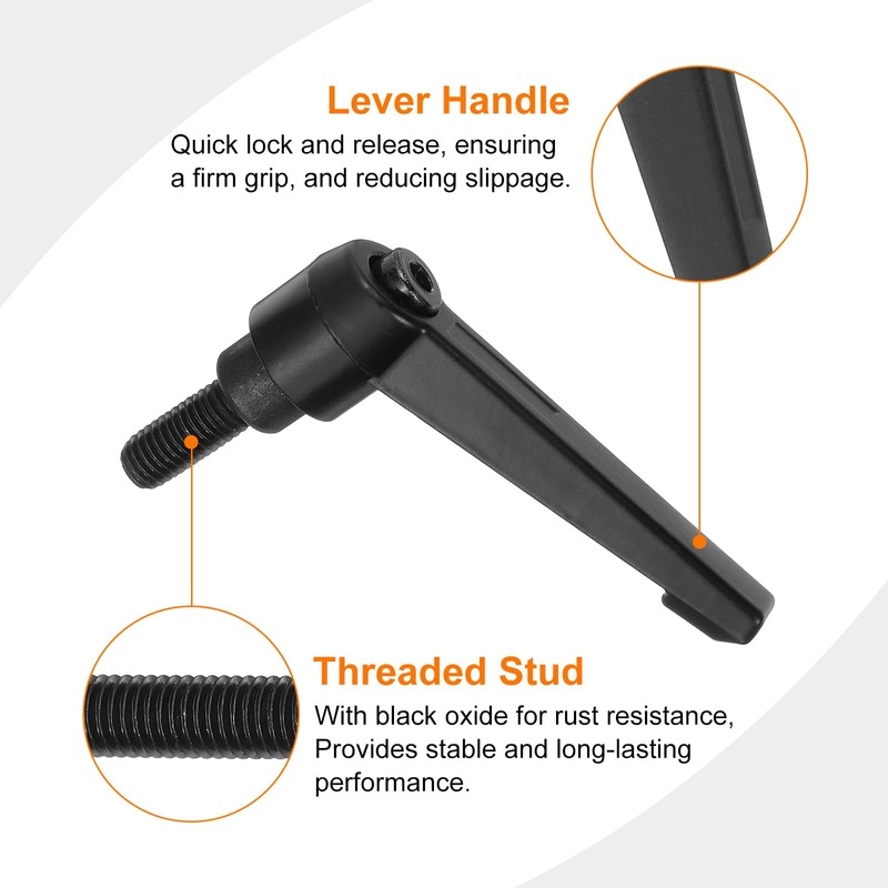 sourcing map 2Pcs M8 x 16mm Adjustable Knobs Handle Male