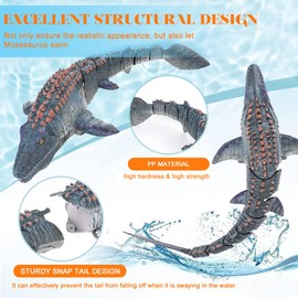 OBEST 2.4GHz Remote Controlled Boat RC Mosasauru for Children, Shark Boat Toy Pools and Lakes Water Toy, Electric Dinosaur Boat Shark Christmas and Birthday Gift for Boys and Girls