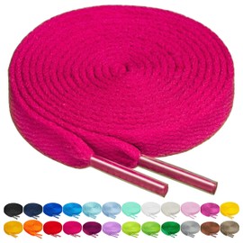 BIRCH's Shoelaces in 27 Colors Flat 5/16" Shoe Laces in 4 Different Lengths (56" (142cm), Cerise)