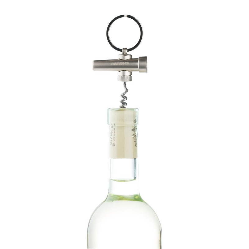 munkees 2 x key ring corkscrew bottle opener, double pack,