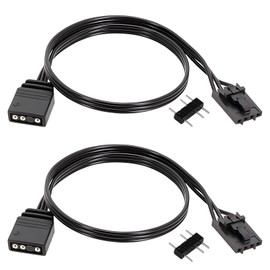 25cm 4 Pin RGB to 3 Pin ARGB Adapter Connector, 2PCS Compatible with Pirate Ship Controller QL LL120 iCUE Shenguang Sync Asus Aura MSI Mystic Light ARGB Devices