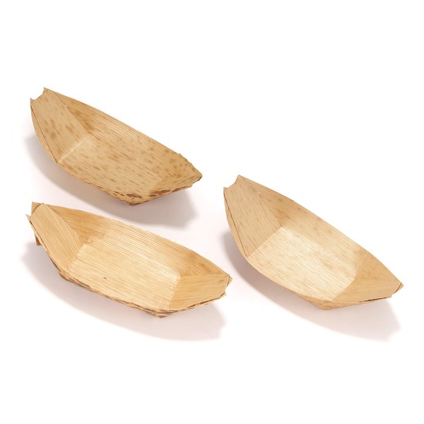 BambooMN Brand - Bamboo Leaf Boat - 4.7 x 2 (12cm x 5cm) - 100 Pieces by BambooMN