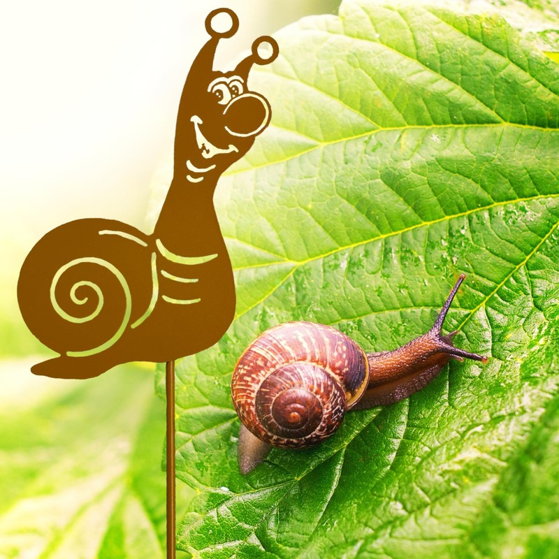 KRONLY Garden Stake Cute Bee for Hanging Rust Stake Metal