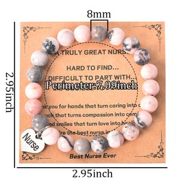 Nurse Bracelet Gift for Women Girls Natural Stone Bracelet for Nurses Nurse Practitioner Nurse Bracelet for Women Christmas Birthday Graduation Gifts for Nursing Students Best Nurse Ever Gifts