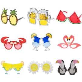9 Pairs of Hawaii Party Glasses, Funny Party Glasses, Funny Sunglasses, Party Sunglasses, Photo Props Glasses, Beach Party Sunglasses, Pool Party Glasses, Tropical Party Glasses