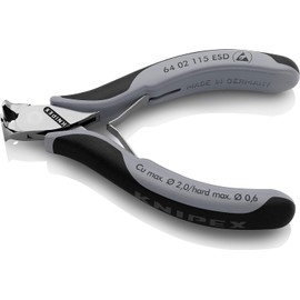Knipex Electronic End Cutting Pliers ESD with Multi-Component Sleeves 115 mm 64 02 115 ESD