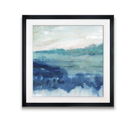 Sea Swell II by Victoria Borges Ocean Wave Canvas Wall Art Framed Giclee Prints Abstract Painting Home Décor - Black Frame