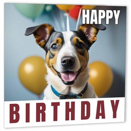 Jack Russell Dog Birthday Card 147 x 147mm