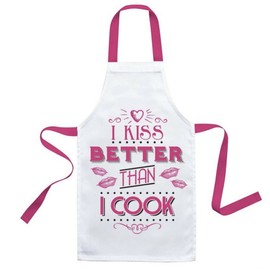 The Leonardo Collection Slogan Kitchen Apron - I Kiss Better Than I Cook