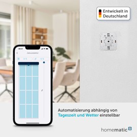 Homematic IP 151333A0 Smart Home Blind Actuator for Branded Switches, Digital Control of 1 Blind or External Blind, Retrofitting Electric Blinds, Control via App, Alexa and Google Assistant