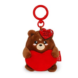 Legami - Super Soft! Teddy Bear Themed Keyring, Plush Keychain, Pendant with Engraved Message and Zinc Carabiner, 7 x 11 cm, brown, S