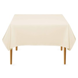 Lann's Linens - 54" Square Premium Tablecloth for Wedding/Banquet/Restaurant - Polyester Fabric Table Cloth - Ivory