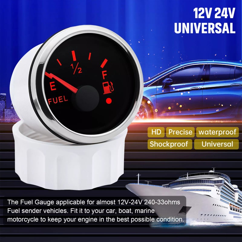 MAIMEIMI 52mm Boat Fuel Level Gauge 240-33ohms with Fuel Float