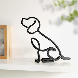 KOLYMAX Metal Dog Minimalist Art Wall Sculpture, Minimalist Abstract Dog Line Wall Art, Modern Minimalist Home Decoration Minimalist Living Room Wall Decoration (Beagle Dog)