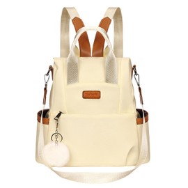 Eshow Women's Small Mini Backpack Elegant Lightweight Modern Backpack Handbag for Everyday Travel School Leisure Shopping, White 129, Vacation