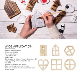 100pcs Unfinished Wood Window Cutouts, Craft Supplies for DIY, Kids Crafts, Home Decor, Explore Endless Possibilities with Fairy Door and Window Cutouts