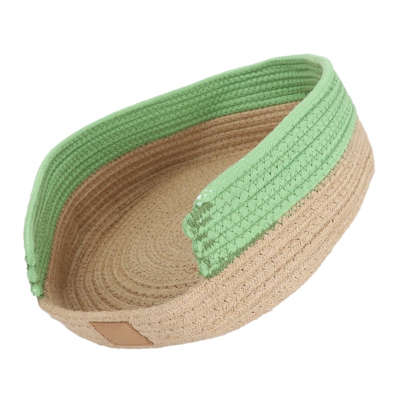 Round Cat Bed Cotton Rope Woven Basket Multipurpose Sleeping Scratching