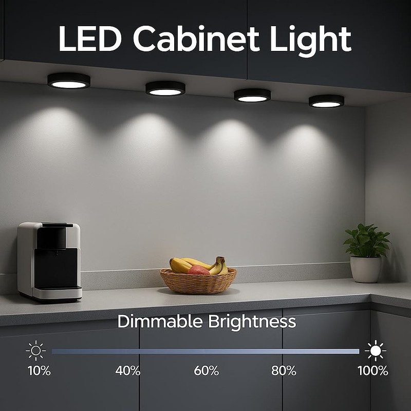 YGS-Tech LED Under Cabinet Lighting Kit, 1020 Lumens LED Puck