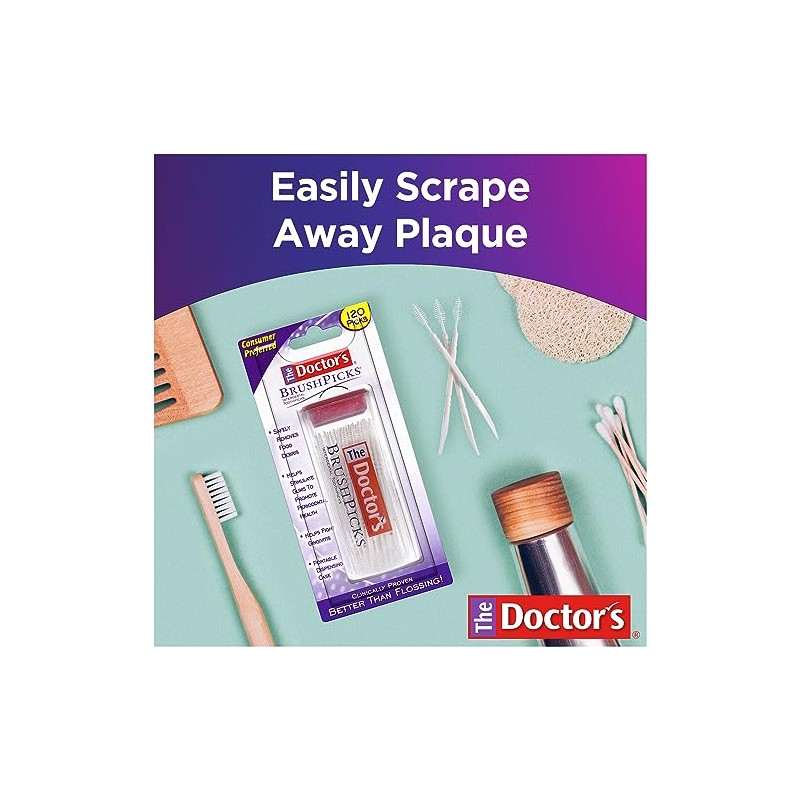 The Doctor's BrushPicks, Interdental Brushes and Dental Pick 2-in-1, Plaque
