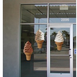 BiggyGraphics VANILLA CHOCOLATE AND MIXED SOFT SERVE CONE VINYL  DECALS 24" TALL ONE OF EACH