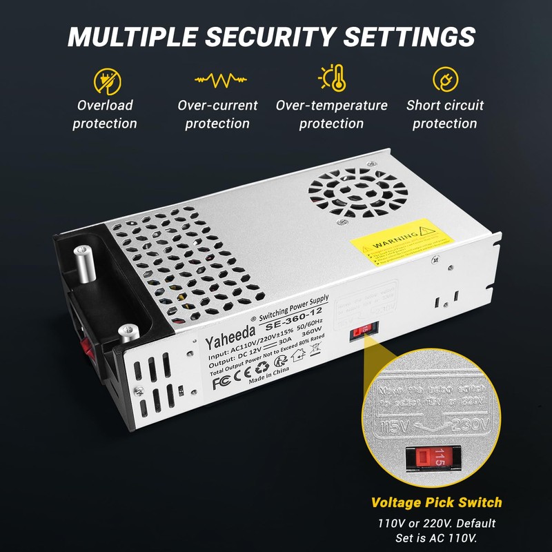 New Version Converter, 110V AC to 12V DC Converter Power