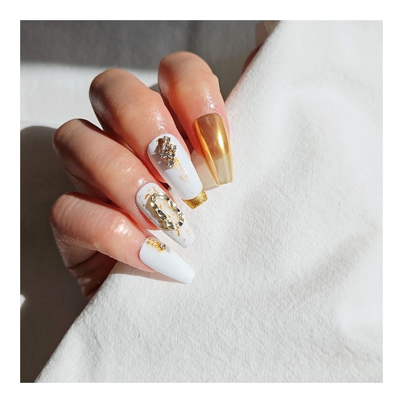 Gold Nuance Handmade Nail Tips - Oval / 골드 뉘앙스