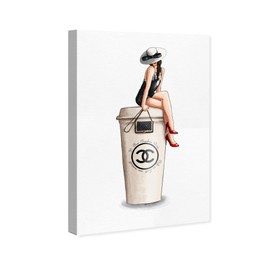The Oliver Gal Artist Co. Fashion and Glam Wall Art Canvas Prints Handbags Cafe Au Lait Cambon Dark Home Décor, 10x15
