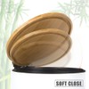 SIDIANBAN Small Bathroom Trash Can with Bamboo Lid, 1.3Gal/5Liter, Black,