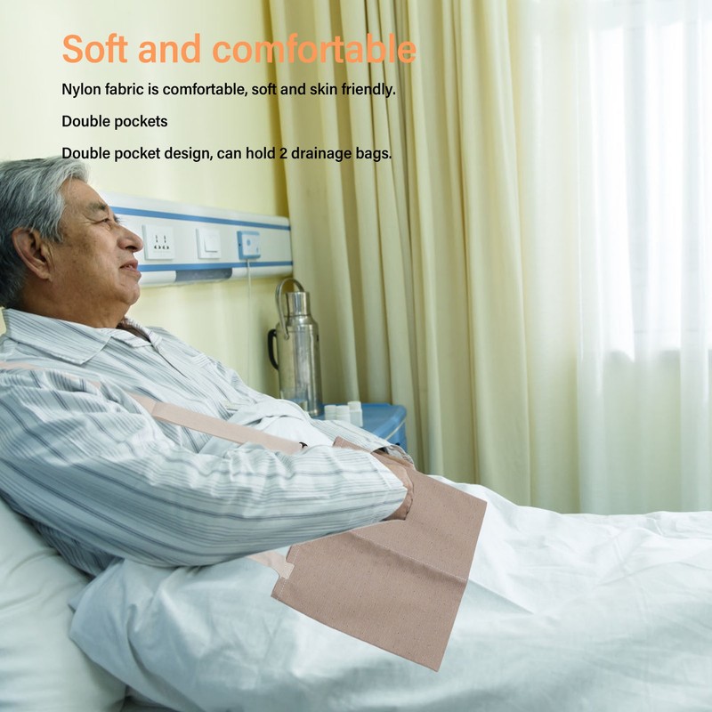 Urine Drainage Bag Holder 2 Pocket Catheter Bag Covers Soft