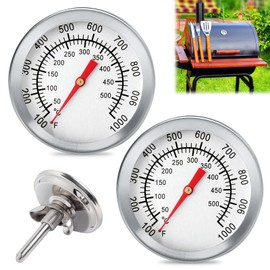 Thermometer Grill, 2 Pieces Grill Thermometer Analogue, Grill Lid Thermometer, Grill Temperature Meter, Pizza Oven Thermometer, Accurate Grill Thermometer for Cooking Room Temperature Measurement