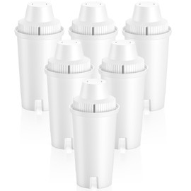 6 Pack Replacement for Brita® Water Filter Pitchers and Dispensers, BPA-Free & NSF Certified, Classic OB03, Mavea® 107007 35557, Metro, Everyday, UltraMax, 1 Year Filter Supply