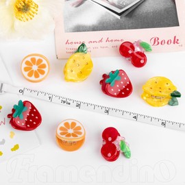 Framendino, 8 Pack Mini Fruit Hair Claw Clips for Women Cherry Lemon Strawberry Orange Cute Hair Clip Barrettes Summer Hair Accessories