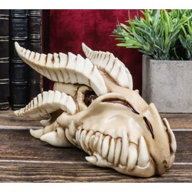 Ebros Gift Jurassic Viserion Wise Dragon Head Skull Realistic Fossil Wall Sculpture Or Desktop Statue Or Paperweight 8.25" Long for Medieval Fans Game of Thrones Dungeons and Dragons Fantasy Decor