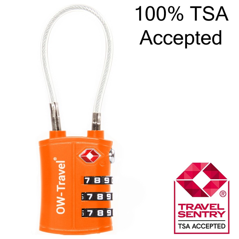 OW-Travel TSA Approved Luggage Locks (2 Pack) 3 Digit Heavy