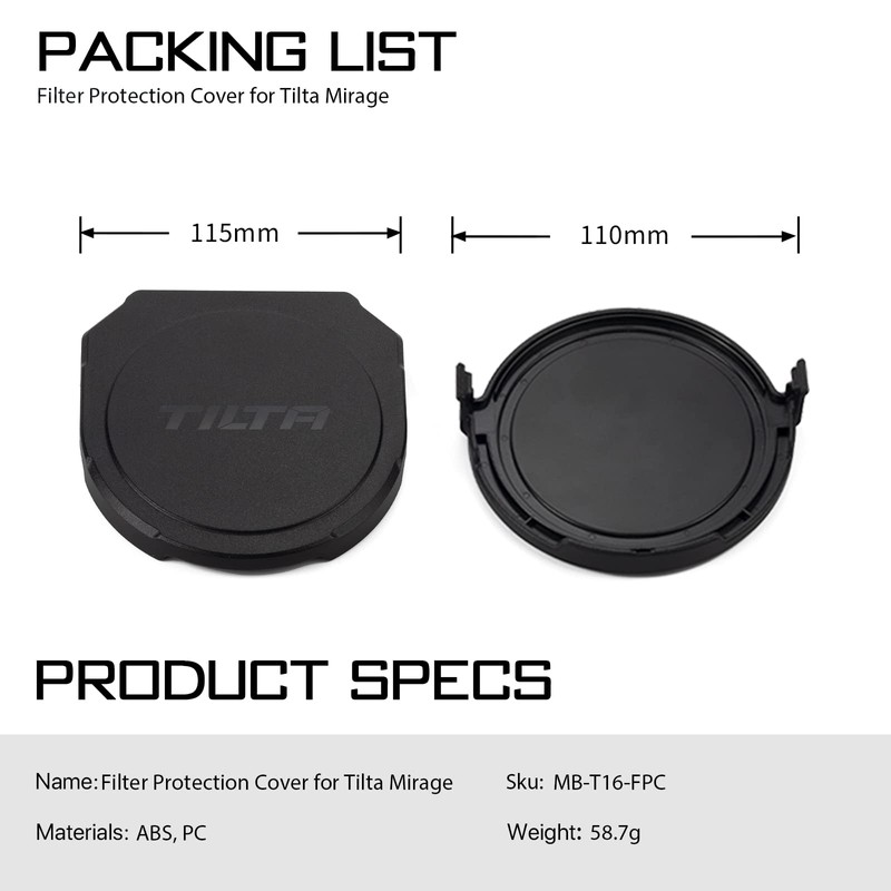 TILTA Filter Protector Cover Compatible with 95mm Circular Polarizers 95mm