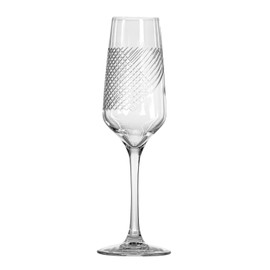 Rolf Glass Bourbon Street 5.75oz Champagne Flute Set of 4 | Lead-Free Champagne Flutes | Diamond-Wheel Engraved and Polished | Designed and Made in the USA