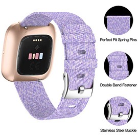 Compatible for Garmin Forerunner 255 Band, onetuo Breathable Nylon Woven Fabric Replacement Accessory Strap Compatible for Garmin 255 46mm / 255S 41mm Smartwatch (46mm case Forerunner 255, Purple)