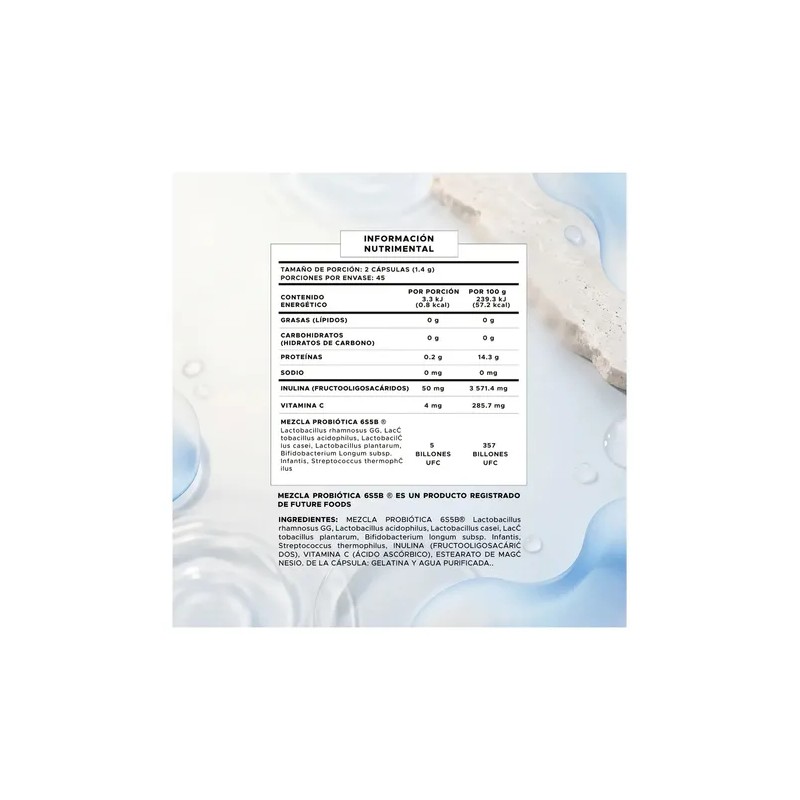 Pure Form Fluir Probiotico Inulina Vitamina C Lactobacilos Sin Sabor