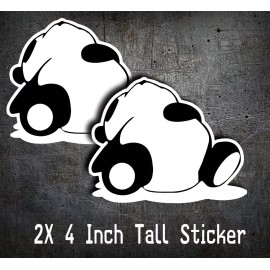L1G 2x 4" Sleeping Panda Decal Sticker jdm drift Japan Fits Civic CRX STI WRX EVO Si