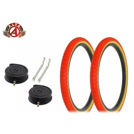 Alta BMX FREESTYLE BICYCLE COMP III TIRE 20"x 1.75" RED/GUM HEAVYDUTY TUBE 6PC