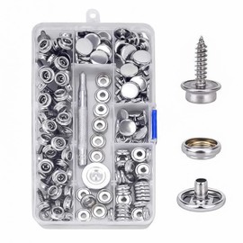 62Pcs Press Studs Snap Fasteners, Press Studs, Snap Fasteners, Snap Fasteners Press Studs, Press Stud, Popper Fasteners Kit, Press Studs Snap Fasteners No Sewing for Clothes, DIY, Craft Projects