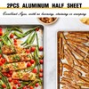 Commercial Quality Baking Sheet Pan Set, Natural Aluminum Cookie Sheet,