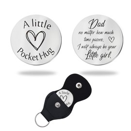 ShiQiao Spl Dad Pocket Hug Token Keychain Gifts for Daddy Christmas Birthday Gift for Father from Daughter, Father Pocket Hug Coin for Dad Retirement Appreciation Gift for Daddy Papa Gifts