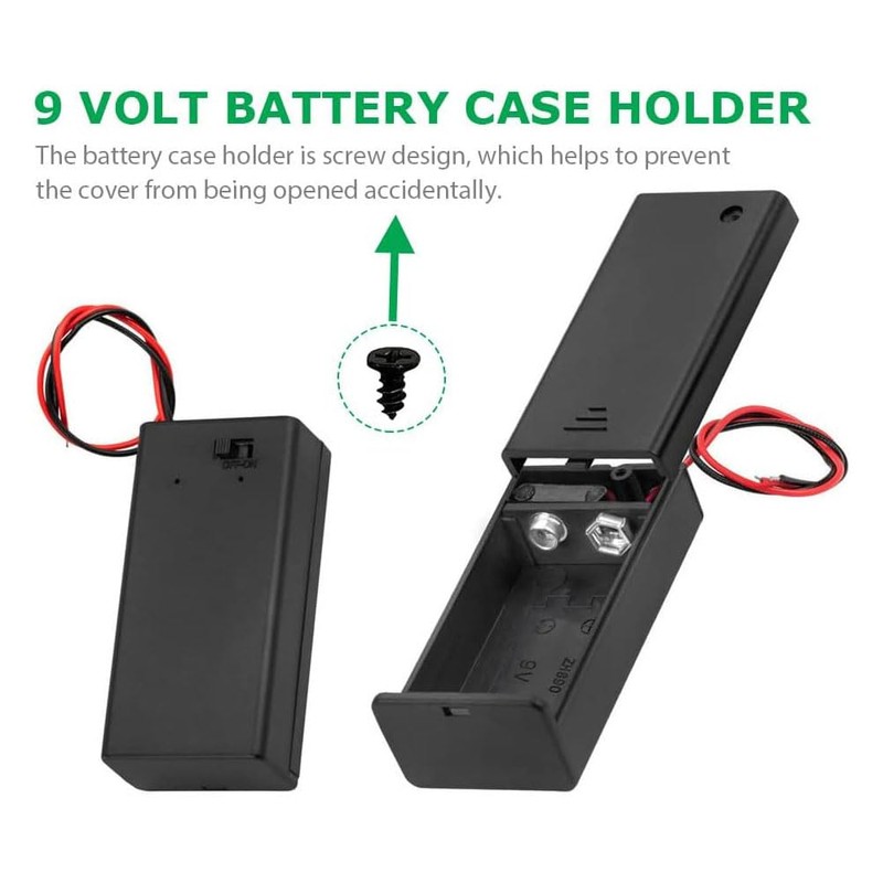 JWISLAND (Pack of 7) 9V Battery Holder, 9V Battery Holder