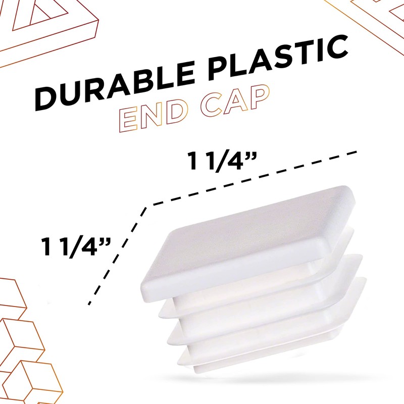 Prescott Plastics 1 1/4 Inch Square White Plastic Plug, Tubing