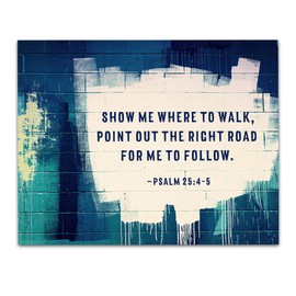 TJ Originals - Psalm 31.24 , Be of Good Courage and He Shall Strengthen Your Heart , Bible Quote Calming quotes - Unframed 11 x 14 Watercolor Print - Positive Gifts for Kids , Religious Inspirational Gift for Family & Friends , Over the Bed Decor (Psalm 