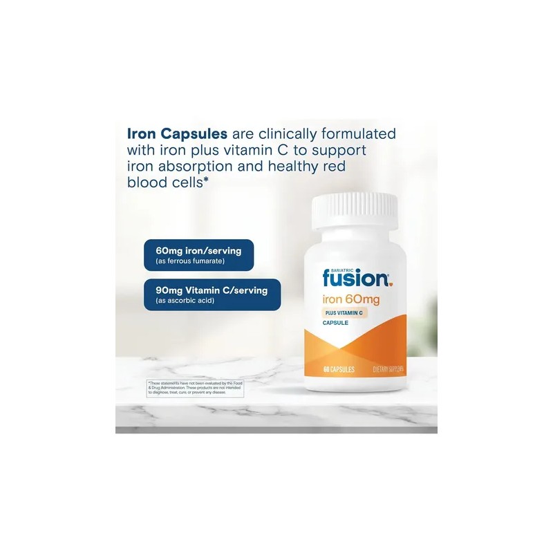 Bariatric Fusion Hierro 60mg Vitamina Suplemento Vegano Sabor